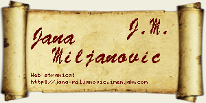 Jana Miljanović vizit kartica